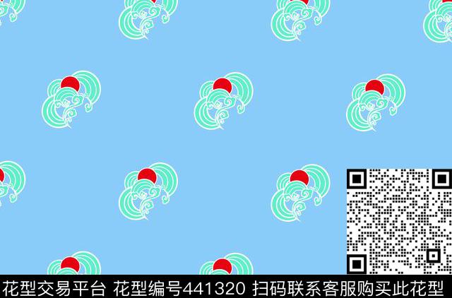 优雅、清新云纹时尚传统印花华亿平台下载（图片编号: 441320） - 瓦栏（Walan）