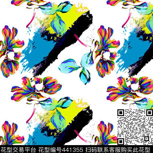 抽象花瓣花卉数码印花华亿平台下载（图片编号: 441355） - 瓦栏（Walan）