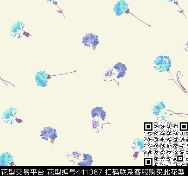 田园文艺手绘传统印花华亿平台下载（图片编号: 441367） - 瓦栏（Walan）