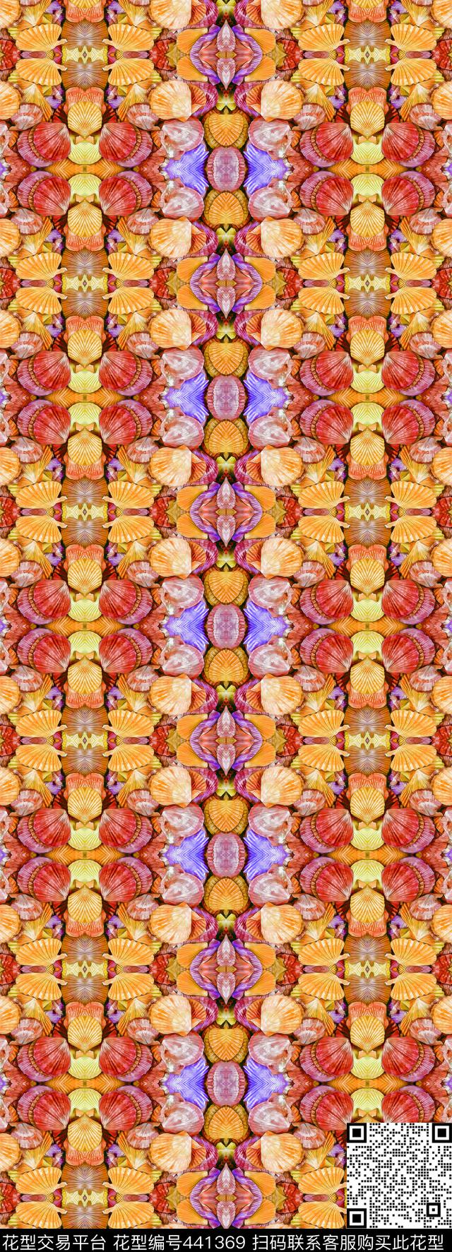 油画贝壳数码印花华亿平台下载（图片编号: 441369） - 瓦栏（Walan）