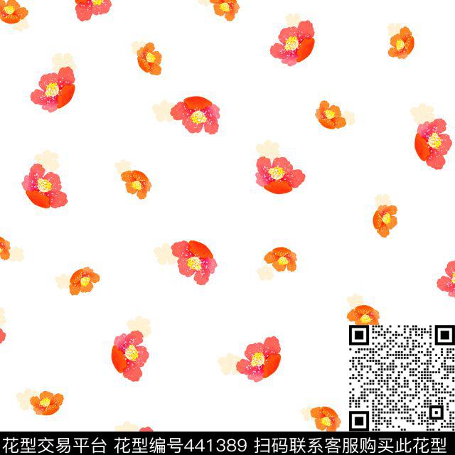 抽象花瓣花卉传统印花华亿平台下载（图片编号: 441389） - 瓦栏（Walan）