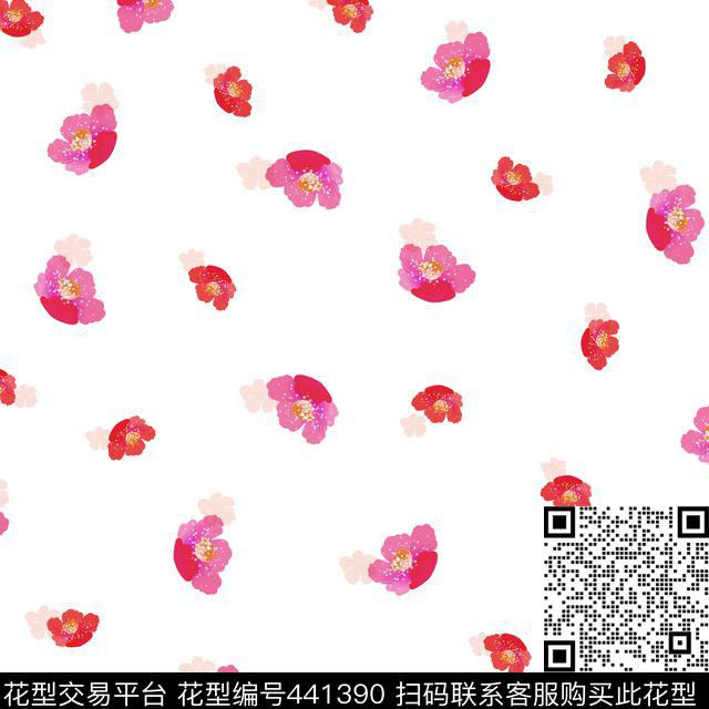 抽象花瓣中国风数码印花华亿平台下载（图片编号: 441390） - 瓦栏（Walan）
