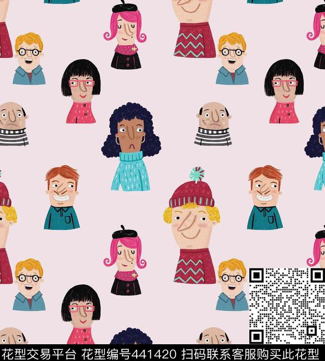 时尚趣味插画数码印花华亿平台下载（图片编号: 441420） - 瓦栏（Walan）