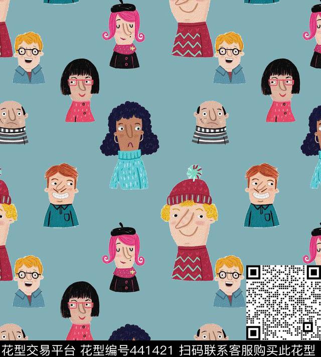 时尚趣味插画数码印花华亿平台下载（图片编号: 441421） - 瓦栏（Walan）