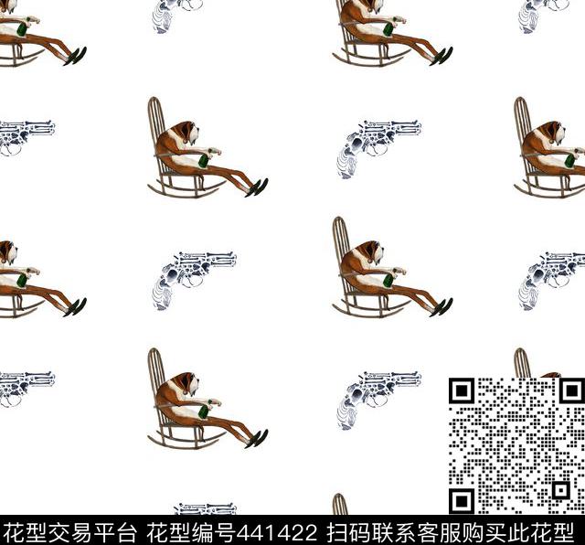 动物狗骨头数码印花华亿平台下载（图片编号: 441422） - 瓦栏（Walan）