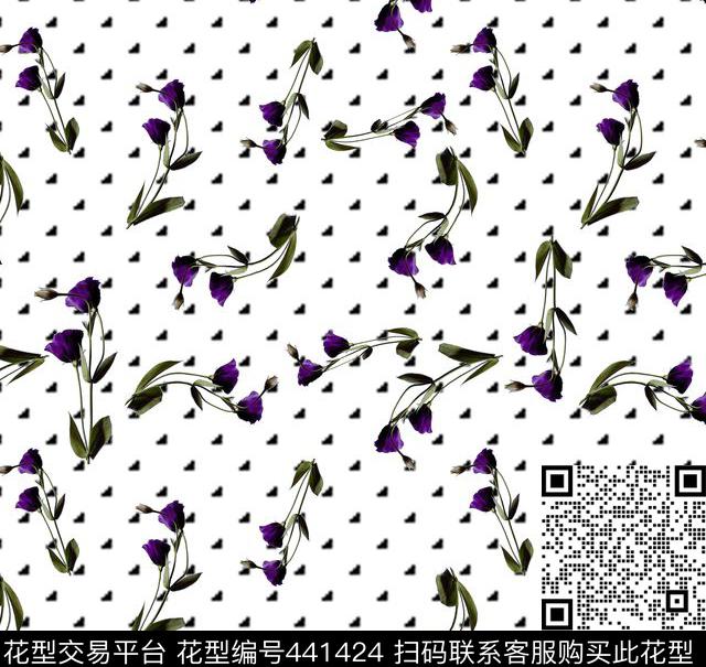 爱心复古花卉数码印花华亿平台下载（图片编号: 441424） - 瓦栏（Walan）