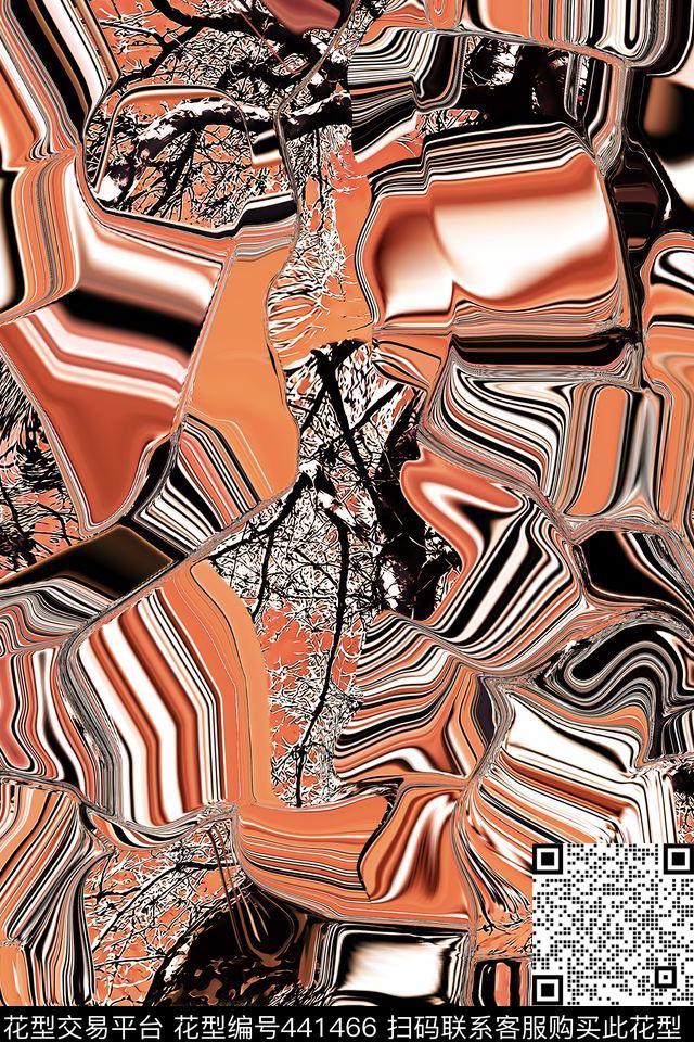 抽象大自然巧克力数码印花华亿平台下载（图片编号: 441466） - 瓦栏（Walan）