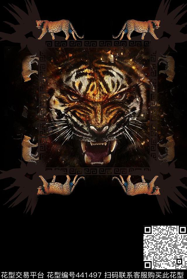 衬衫动物个性时尚数码印花华亿平台下载（图片编号: 441497） - 瓦栏（Walan）