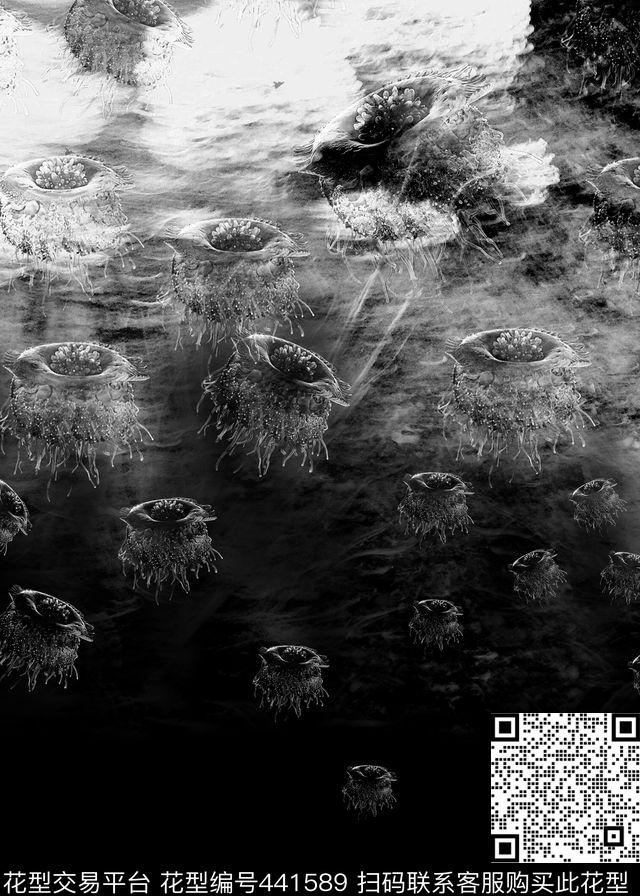 T恤印花定位时尚黑白灰数码印花华亿平台下载（图片编号: 441589） - 瓦栏（Walan）