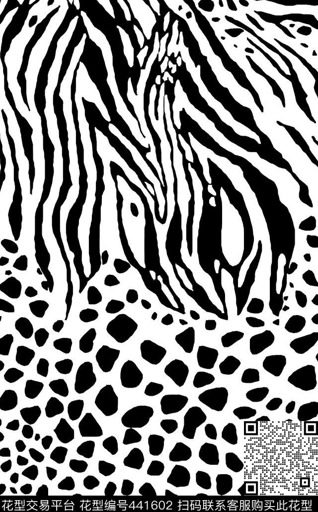 斑马线豹纹拼接传统印花华亿平台下载（图片编号: 441602） - 瓦栏（Walan）