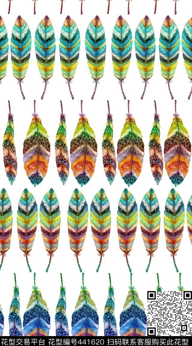 动物纹羽毛彩色数码印花华亿平台下载（图片编号: 441620） - 瓦栏（Walan）