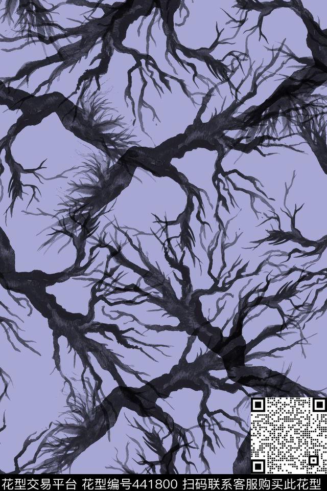 抽象写意水墨传统印花华亿平台下载（图片编号: 441800） - 瓦栏（Walan）