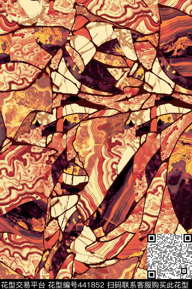 大理石纹路图案国际流行色清新潮流时尚数码印花华亿平台下载（图片编号: 441852） - 瓦栏（Walan）