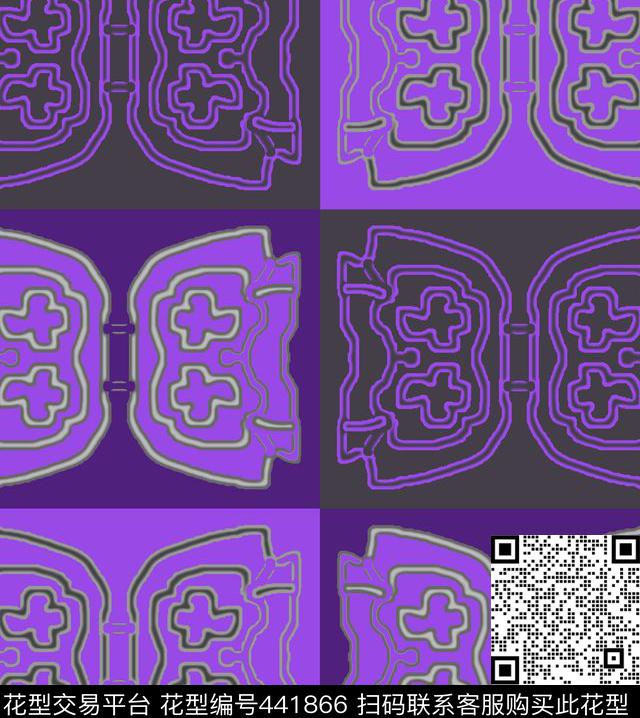 多色格子蝴蝶传统印花华亿平台下载（图片编号: 441866） - 瓦栏（Walan）