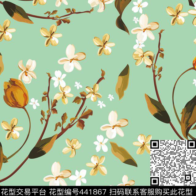 花卉传统印花华亿平台下载（图片编号: 441867） - 瓦栏（Walan）
