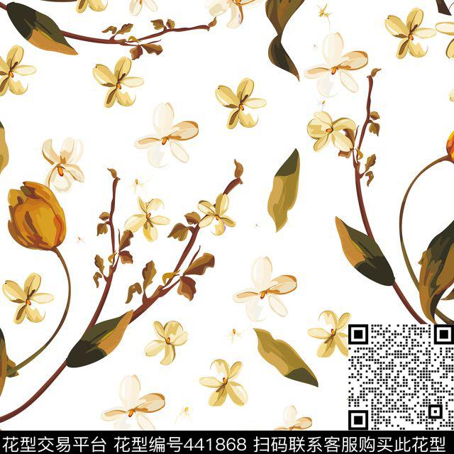 花卉传统印花华亿平台下载（图片编号: 441868） - 瓦栏（Walan）
