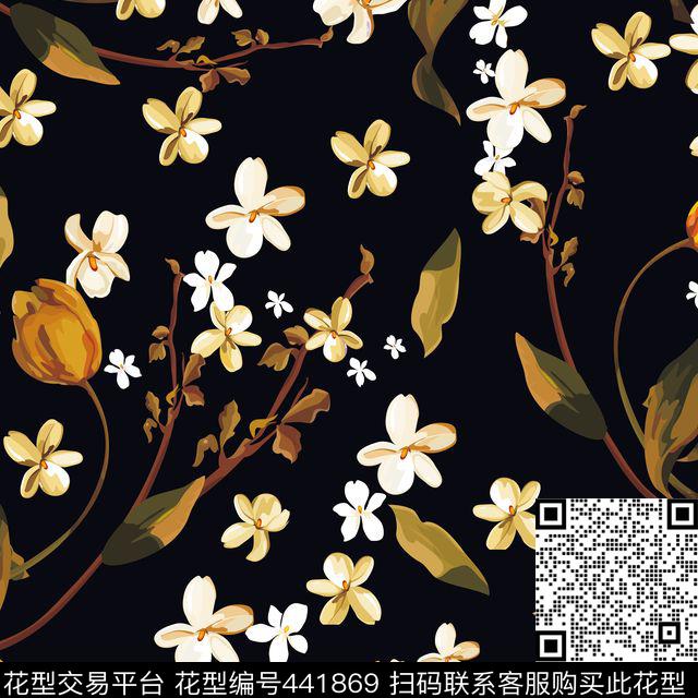 花卉传统印花华亿平台下载（图片编号: 441869） - 瓦栏（Walan）