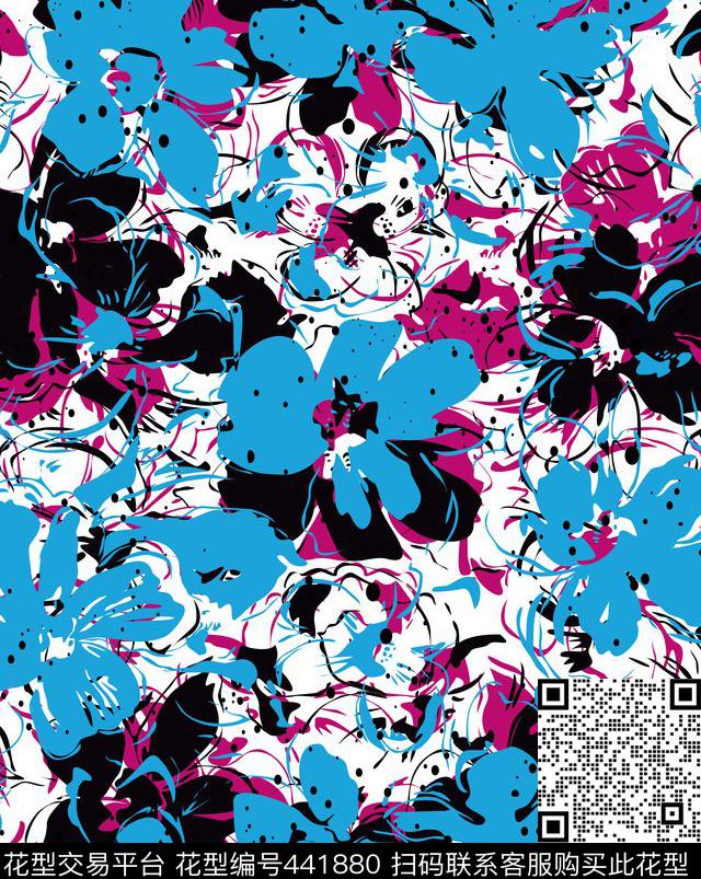 花卉数码印花华亿平台下载（图片编号: 441880） - 瓦栏（Walan）