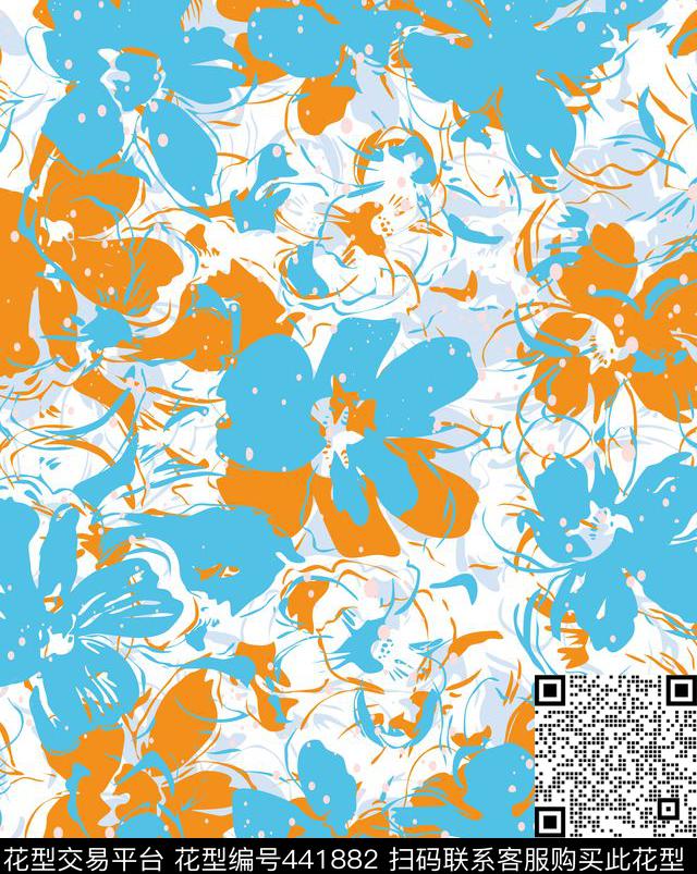 花卉数码印花华亿平台下载（图片编号: 441882） - 瓦栏（Walan）