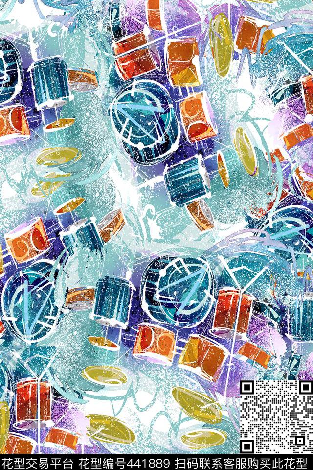 水彩画笔插画数码印花华亿平台下载（图片编号: 441889） - 瓦栏（Walan）