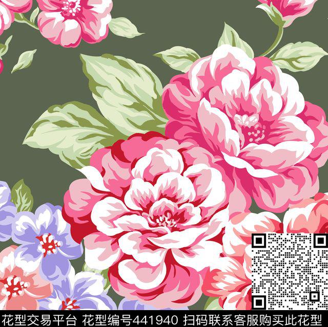 花卉图案rug被单图案传统印花华亿平台下载（图片编号: 441940） - 瓦栏（Walan）