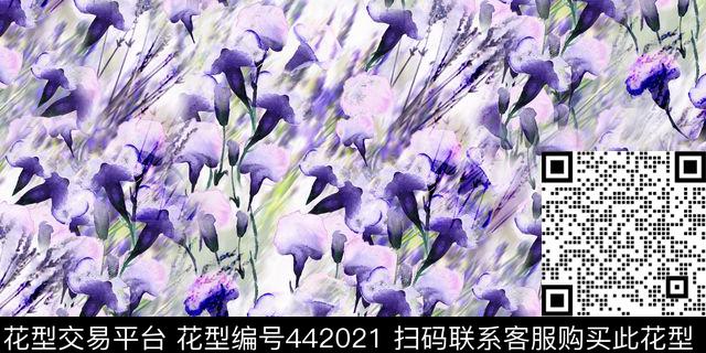 欧美花卉数码印花华亿平台下载（图片编号: 442021） - 瓦栏（Walan）