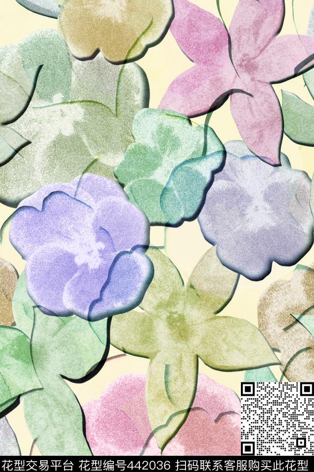 多肉粉蜡清新数码印花华亿平台下载（图片编号: 442036） - 瓦栏（Walan）