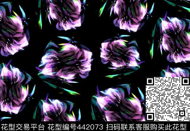 花卉欧美数码印花华亿平台下载（图片编号: 442073） - 瓦栏（Walan）