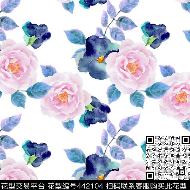 欧美花卉数码印花华亿平台下载（图片编号: 442104） - 瓦栏（Walan）