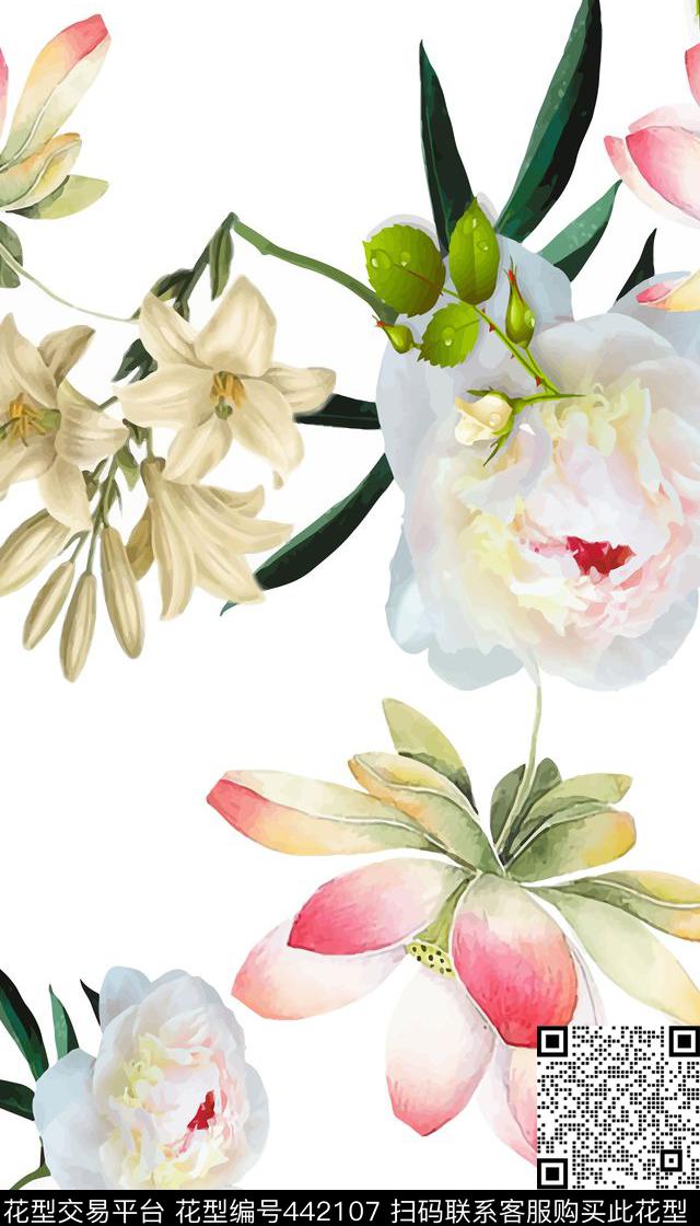 服装花卉田园数码印花华亿平台下载（图片编号: 442107） - 瓦栏（Walan）