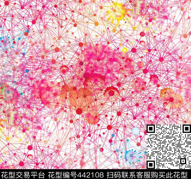 抽象泼墨抽象线条几何H【抽象】数码印花华亿平台下载（图片编号: 442108） - 瓦栏（Walan）