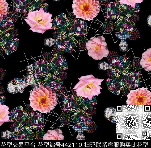 创意华亿平台花卉立体3D数码印花华亿平台下载（图片编号: 442110） - 瓦栏（Walan）