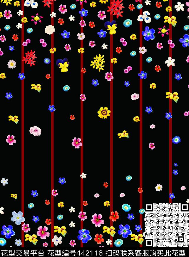 定位花朵渐变数码印花华亿平台下载（图片编号: 442116） - 瓦栏（Walan）