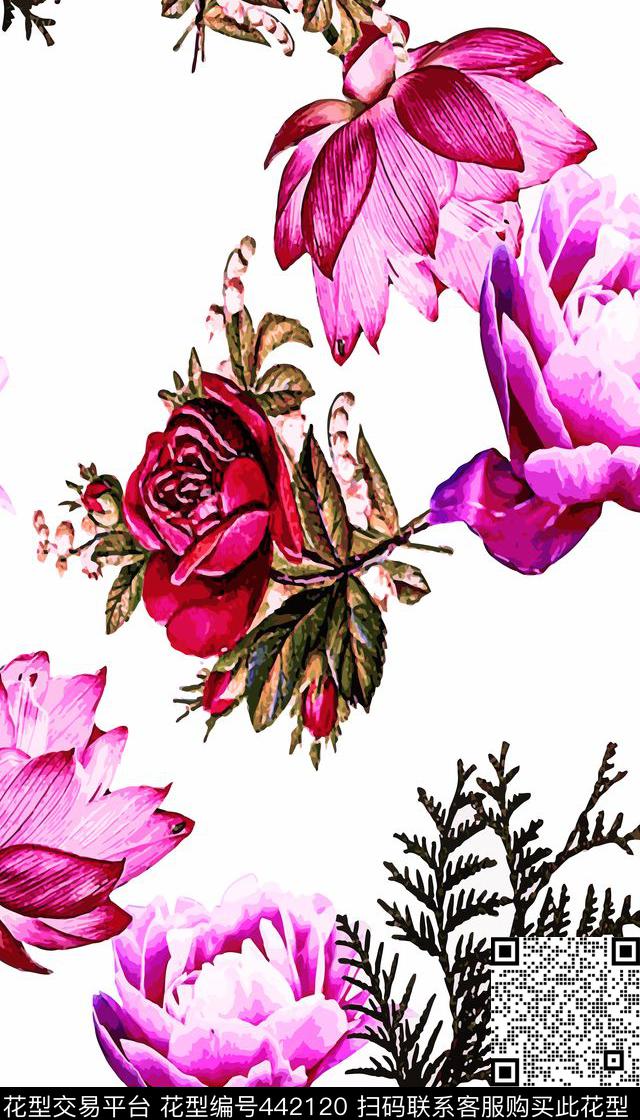 服装花卉时尚数码印花华亿平台下载（图片编号: 442120） - 瓦栏（Walan）