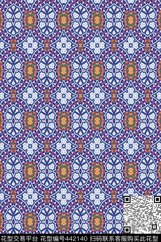 民族风土耳其风格色块组合数码印花华亿平台下载（图片编号: 442140） - 瓦栏（Walan）