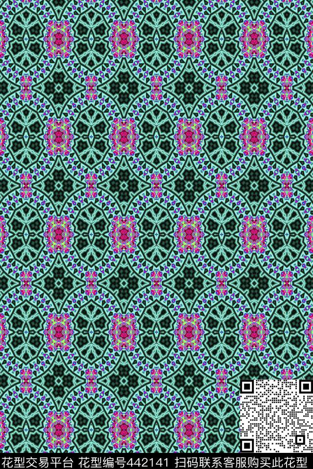 民族风土耳其风格色块组合数码印花华亿平台下载（图片编号: 442141） - 瓦栏（Walan）