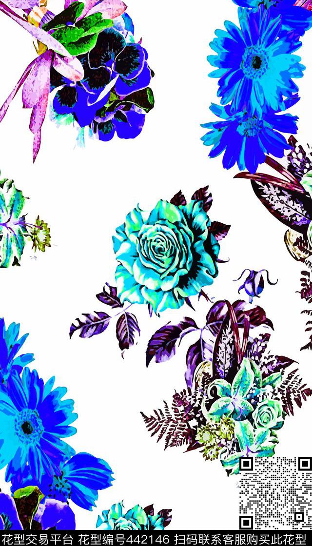 服装花卉时尚数码印花华亿平台下载（图片编号: 442146） - 瓦栏（Walan）