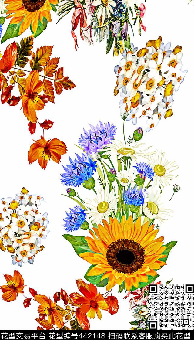 服装花卉时尚数码印花华亿平台下载（图片编号: 442148） - 瓦栏（Walan）