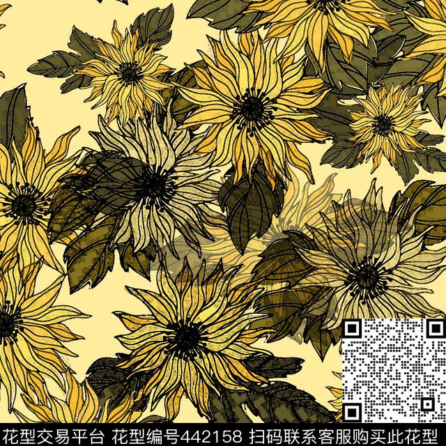 古典神秘时尚数码印花华亿平台下载（图片编号: 442158） - 瓦栏（Walan）