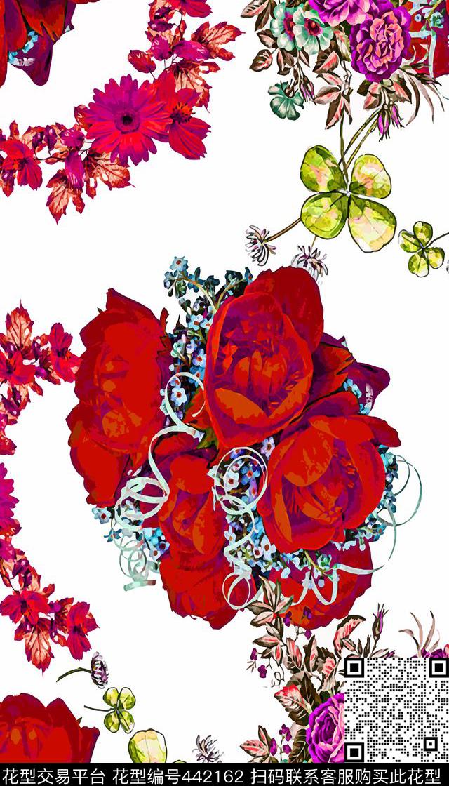 花卉服装时尚数码印花华亿平台下载（图片编号: 442162） - 瓦栏（Walan）