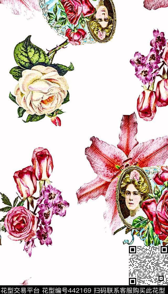 花卉时装水数码印花华亿平台下载（图片编号: 442169） - 瓦栏（Walan）