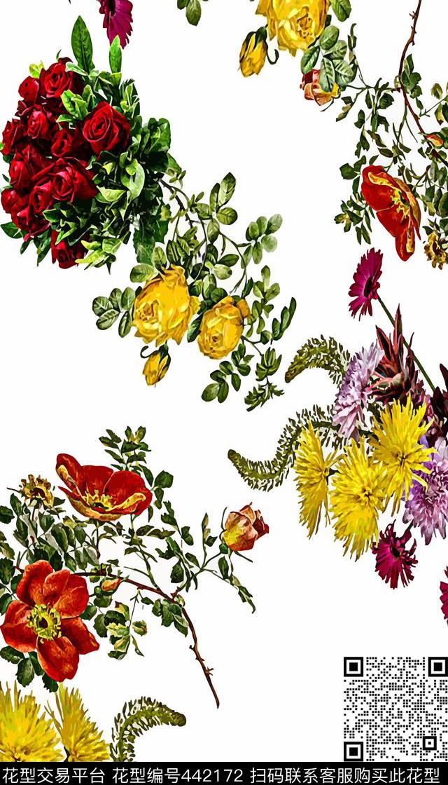 服装花卉时尚数码印花华亿平台下载（图片编号: 442172） - 瓦栏（Walan）