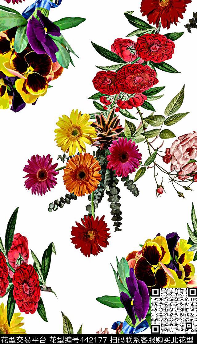 服装花卉时尚数码印花华亿平台下载（图片编号: 442177） - 瓦栏（Walan）