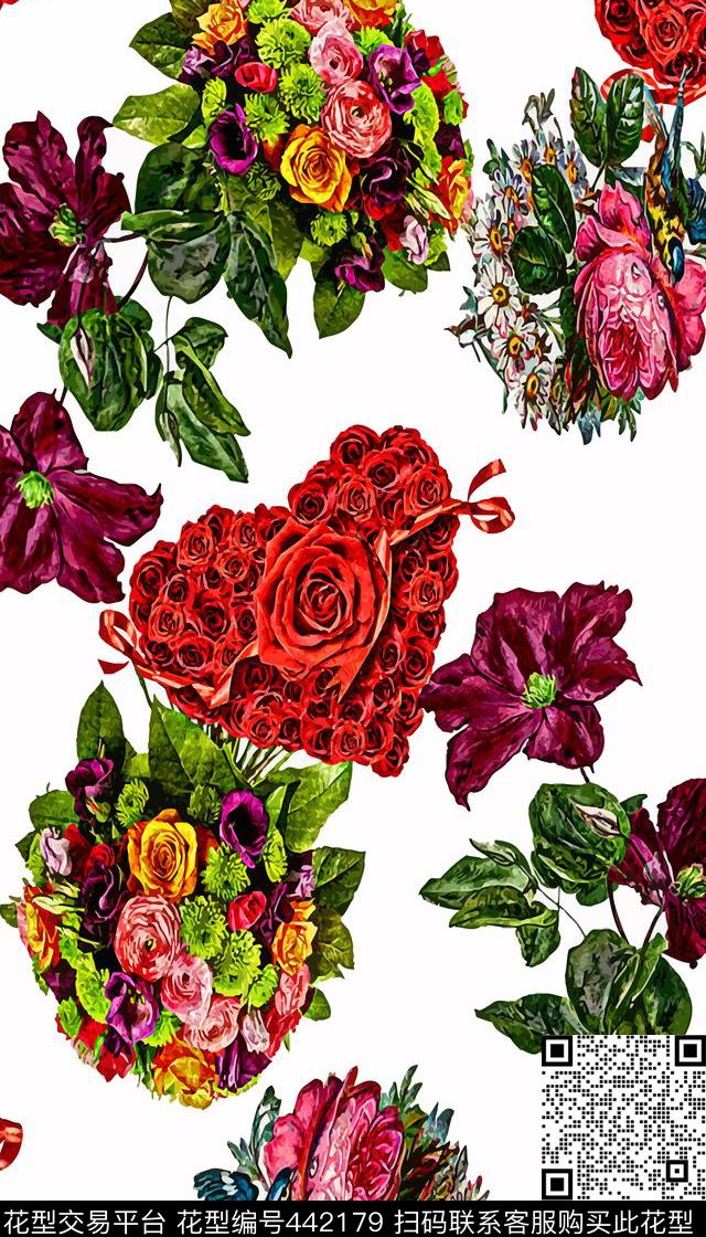 时尚服装花卉数码印花华亿平台下载（图片编号: 442179） - 瓦栏（Walan）