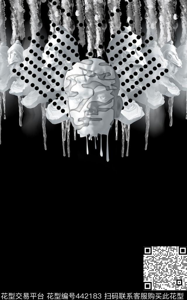 冰柱流行时尚男装定位印花数码印花华亿平台下载（图片编号: 442183） - 瓦栏（Walan）