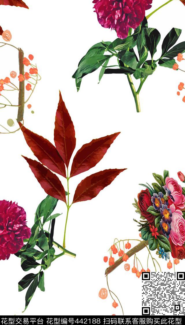 服装花卉时尚数码印花华亿平台下载（图片编号: 442188） - 瓦栏（Walan）