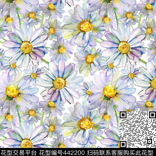 花卉手绘数码印花华亿平台下载（图片编号: 442200） - 瓦栏（Walan）
