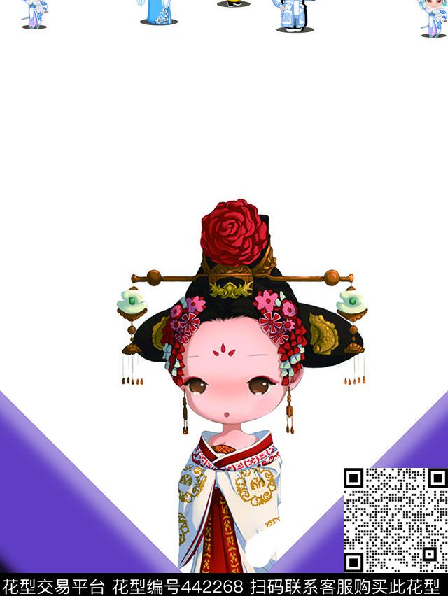 民族风京剧定位京剧卡通人物数码印花华亿平台下载（图片编号: 442268） - 瓦栏（Walan）