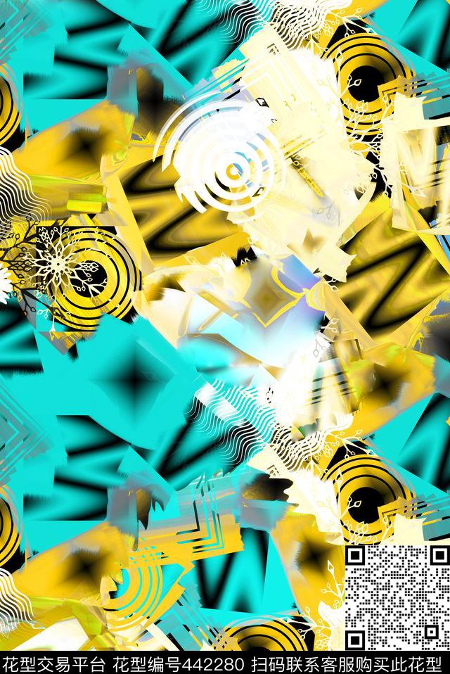 花抽象欧美数码印花华亿平台下载（图片编号: 442280） - 瓦栏（Walan）