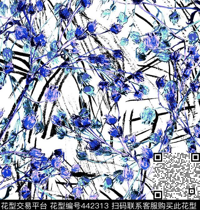 清新花卉碎花数码印花华亿平台下载（图片编号: 442313） - 瓦栏（Walan）